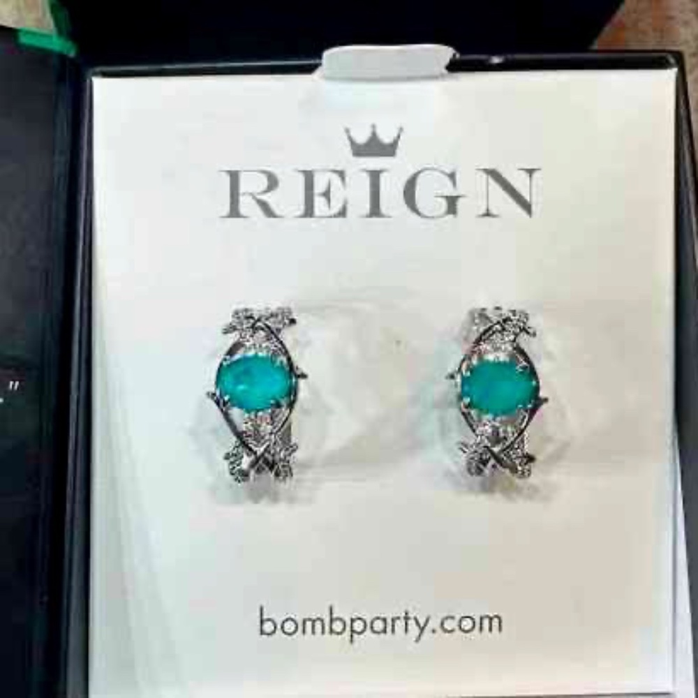 BRAND NEW! Bomb Party Villain Mysterious Moments Earrings Paraiba Tourmaline